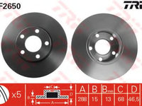 Disc frana AUDI A4 (8D2, B5) (1994 - 2001) TRW DF2650