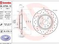 Disc frana AUDI A4 (8K2, B8) (2007 - 2015) BREMBO 08.A759.1X piesa NOUA