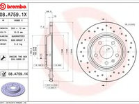 Disc frana AUDI A4 (8K2, B8) (2007 - 2015) BREMBO 08.A759.1X