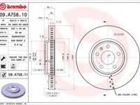 Disc frana AUDI A4 (8K2, B8) (2007 - 2015) BREMBO 09.A758.11 piesa NOUA