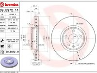 Disc frana AUDI A4 (8K2, B8) (2007 - 2015) BREMBO 09.B972.11 piesa NOUA