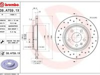 Disc frana AUDI A4 Allroad 8KH B8 BREMBO 08A7591X