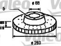 Disc frana AUDI A4 Avant (8E5, B6) (2001 - 2004) VALEO 186582