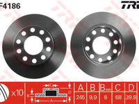 Disc frana AUDI A4 Cabriolet (8H7, B6, 8HE, B7) (2002 - 2009) TRW DF4186