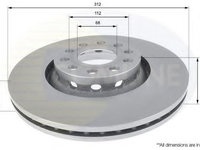 Disc frana AUDI A4 Cabriolet (8H7, B6, 8HE, B7) (2002 - 2009) COMLINE ADC1431V piesa NOUA