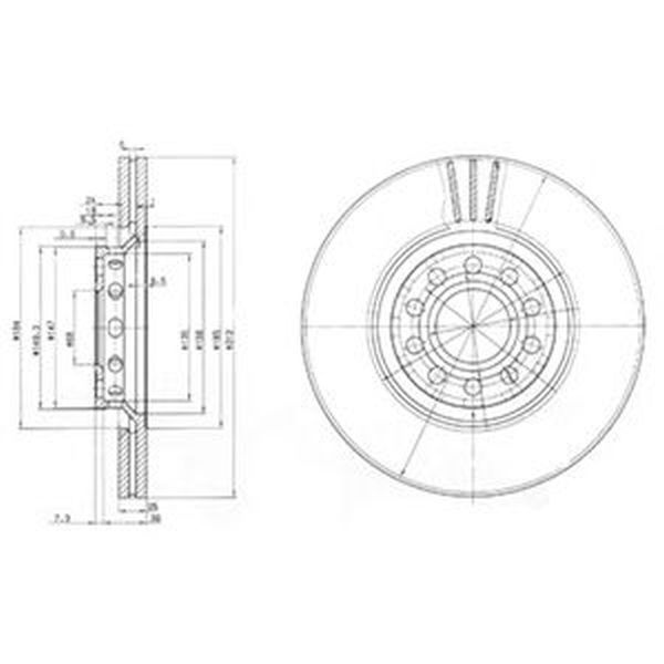 Disc frana AUDI A4 Cabriolet 8H7 B6 8HE B7 DELPHI BG3657