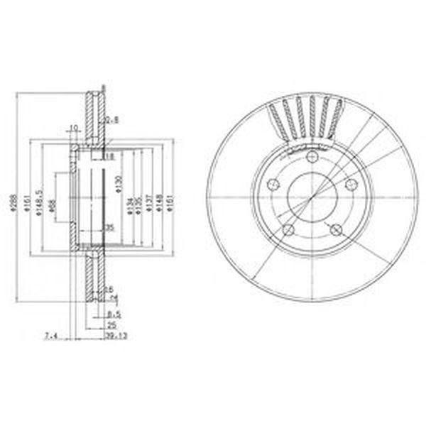Disc frana AUDI A4 Cabriolet 8H7 B6 8HE B7 DELPHI 