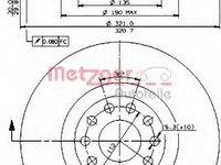 Disc frana AUDI A4 limuzina (8D2, B5), AUDI A6 limuzina (4B2, C5), AUDI A6 Avant (4B5, C5) - METZGER 24802 V