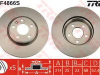 Disc frana AUDI A5 (8T3) (2007 - 2020) TRW DF4866S