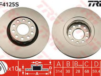 Disc frana AUDI A6 (4A, C4) - OEM - TRW: DF4125S - Cod intern: W02080318 - LIVRARE DIN STOC in 24 ore!!!