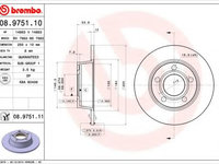 Disc frana AUDI A6 (4B2, C5) (1997 - 2005) BREMBO 08.9751.11 piesa NOUA