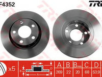 Disc frana AUDI A6 4B2 C5 TRW DF4352 PieseDeTop