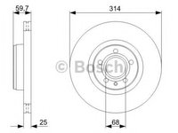 Disc frana AUDI A6 (4F2, C6) (2004 - 2011) BOSCH 0 986 479 C70 piesa NOUA