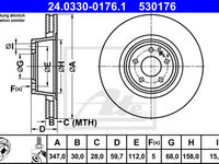 Disc frana AUDI A6 Allroad (4FH, C6) (2006 - 2011) ATE 24.0330-0176.1