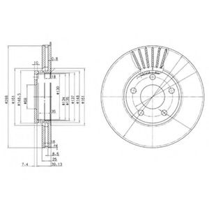 Disc frana AUDI A6 Avant (4A, C4) (1994 - 1997) DELPHI BG2745 piesa NOUA