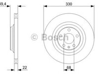 Disc frana AUDI A6 Avant (4F5, C6) - OEM - BOSCH: 0986479C64|0 986 479 C64 - W02269289 - LIVRARE DIN STOC in 24 ore!!!