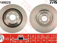 Disc frana AUDI A8 (4E) (2002 - 2010) TRW DF4902S piesa NOUA