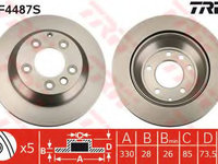 Disc frana AUDI Q7 (4L) (2006 - 2015) TRW DF4487S