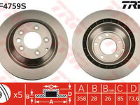 Disc frana AUDI Q7 (4L) (2006 - 2015) TRW DF4759S