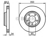 Disc frana AUDI Q7 4L BOSCH 0986479251