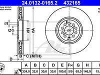 Disc frana AUDI TT (8N3) (1998 - 2006) ATE 24.0132-0165.2 piesa NOUA