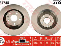 Disc frana AUDI TT Roadster (8J9) - OEM - TRW: DF4785 - Cod intern: W02292768 - LIVRARE DIN STOC in 24 ore!!!