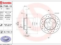 Disc frana AUDI TT Roadster (8N9) (1999 - 2006) BREMBO 08.7165.1X piesa NOUA