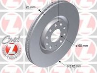 Disc frana AUDI TT Roadster 8N9 ZIMMERMANN 100124020