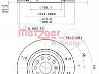 Disc frana AUDI TT Roadster FV9 METZGER 25084