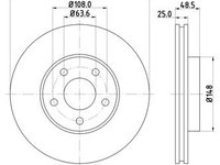 Disc frana Axa fata stanga (12108521 MTR) FORD,FORD (CHANGAN),VOLVO,VOLVO (CHANGAN)