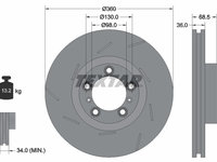 Disc frana Axa fata stanga (92213905 TEXTAR) PORSCHE