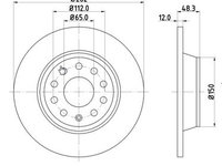 Disc frana Axa spate stanga (12108509 MTR) AUDI,SEAT,SKODA,VW