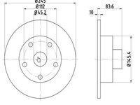 Disc frana Axa spate stanga (12108576 MTR) AUDI