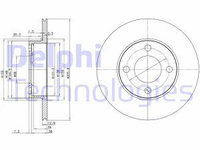 Disc frana BG2215 DELPHI pentru Audi 80 Audi 100 Audi 500 Audi 5000 Audi 90