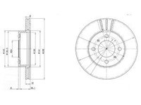 Disc frana BG2810 DELPHI pentru Mitsubishi Colt Mitsubishi Lancer Mitsubishi Libero Mitsubishi Carisma Mitsubishi Mirage