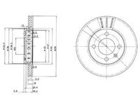 Disc frana BG2982 DELPHI pentru Vw Derby Vw Flight Vw Polo Seat Arosa Vw Lupo Vw Fox