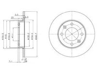 Disc frana BG3653 DELPHI pentru CitroEn Berlingo CitroEn Xsara Peugeot 307 Peugeot Grand Peugeot Partner Peugeot Ranch CitroEn C3 CitroEn C2 Peugeot 1007