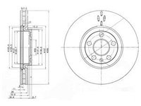 Disc frana BG3740 DELPHI pentru Fiat Scudo CitroEn Dispatch CitroEn Jumpy Peugeot Expert Peugeot 807 CitroEn C8 Fiat Ulysse