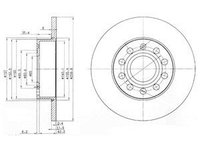 Disc frana BG3890C DELPHI pentru Skoda Octavia Skoda Superb Skoda Laura Vw Jetta Vw Vento Audi A3 Vw Touran Vw Golf Vw Rabbit Vw Caddy Seat Altea Seat Toledo