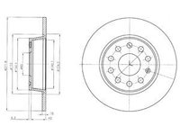 Disc frana BG4324C DELPHI pentru Seat Leon Opel Monza Vw Touran Skoda Octavia Vw Jetta Vw Vento Audi A3 Vw Golf Skoda Superb Skoda Laura Vw Eos Vw Caddy Vw Beetle Vw Novo Audi A1