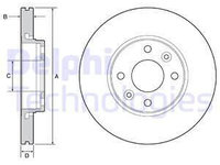 Disc frana BG4459C DELPHI pentru Renault Kangoo Dacia Lodgy Dacia Sandero Dacia Logan Renault Clio Mercedes-benz Citan Dacia Dokker Renault Captur Renault Twingo Renault Loganstepway Renault Symbol Renault Thalia Renault Lodgy Renault Sanderostepway 