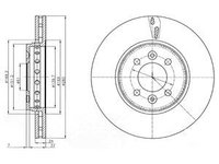 Disc frana BG4536C DELPHI pentru Renault Megane Renault Clio Renault Euro Dacia Lodgy Dacia Dokker Renault Captur