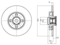 Disc frana BG9053RSC DELPHI pentru CitroEn C4 Peugeot 5008 CitroEn Berlingo Peugeot 308 Peugeot Grand Peugeot Partner Peugeot Ranch Peugeot 3008