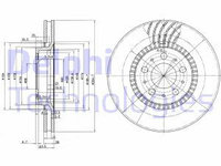 Disc frana BG9514 DELPHI pentru Volvo S70 Volvo V70 Volvo S80 Volvo Xc70 Volvo S60 Volvo Xc90