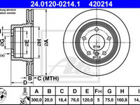 Disc frana BMW 1 Cabriolet (E88) (2008 - 2013) ATE 24.0120-0214.1