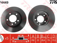 Disc frana BMW 1 Cabriolet (E88) (2008 - 2013) TRW DF4449