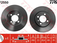 Disc frana BMW 3 (E30) - OEM - TRW: DF2550 - Cod intern: W02305683 - LIVRARE DIN STOC in 24 ore!!!