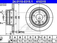 Disc frana BMW 3 (E90) (2005 - 2011) ATE 24.0110-0315.1