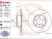 Disc frana BMW 3 (E90) (2005 - 2011) BREMBO 09.B337.21