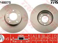 Disc frana BMW 4 Cabriolet (F33, F83) - OEM - TRW: DF4807S - Cod intern: W02149409 - LIVRARE DIN STOC in 24 ore!!!